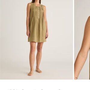 Quince Sleeveless Olive Green Dress L